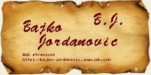 Bajko Jordanović vizit kartica